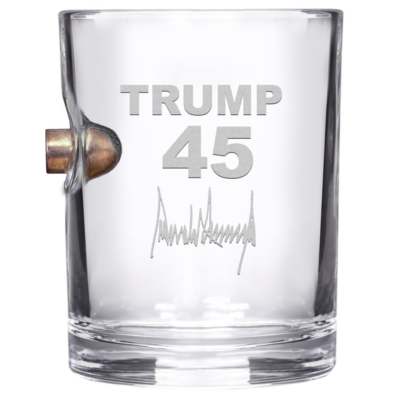 Real Bullet Trump 45 Whiskey Glass