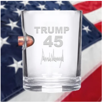 Real Bullet Trump 45 Whiskey Glass