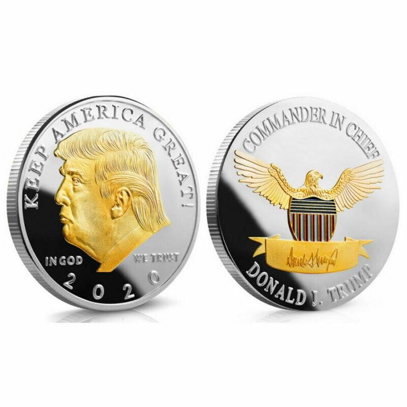 Gold And Silver Plated President Trump 2020 Coin